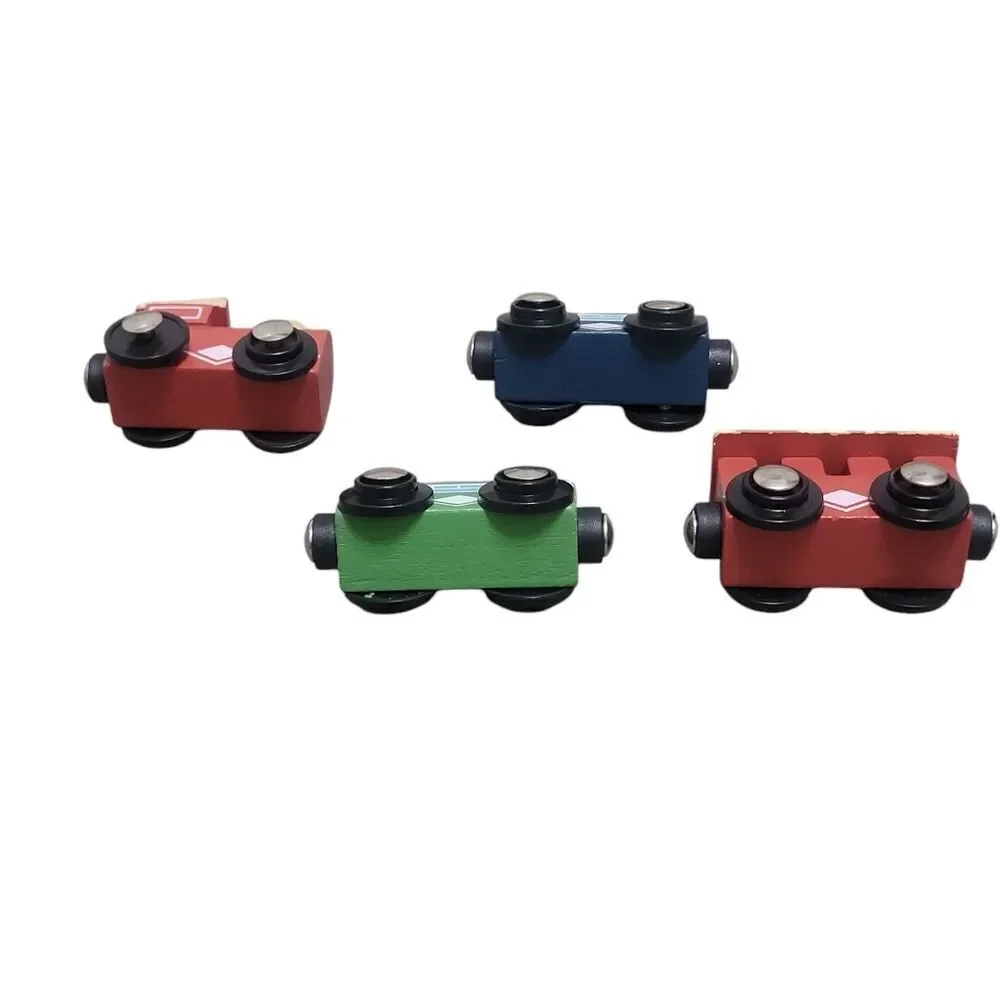 Wooden magnetic train and vehicles
